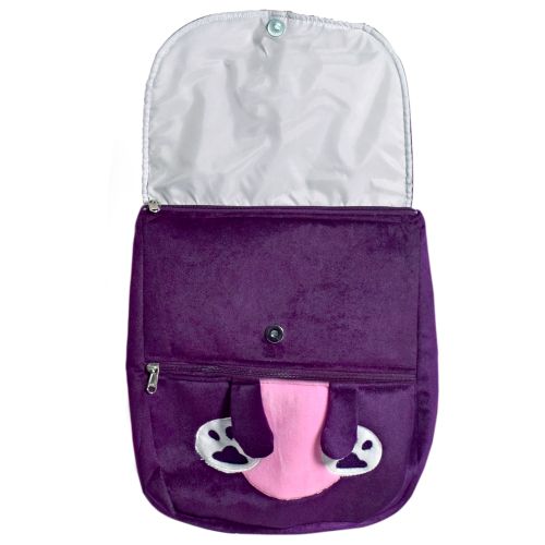 Ultra Mouse Face Plush Stuffed Animal School Bag 14 Inch Purple