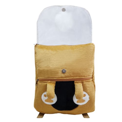 Ultra Dog Face Felt Velvet Plush Stuffed Animal School Bag 14 Inch Brown