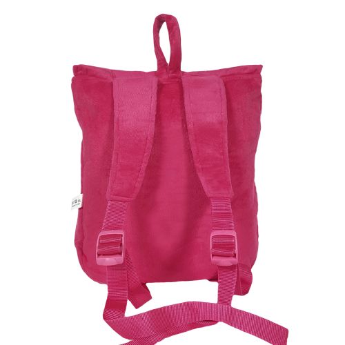 Ultra Bunny Face Felt Velvet Plush Stuffed Animal School Bag 14 Inch Pink