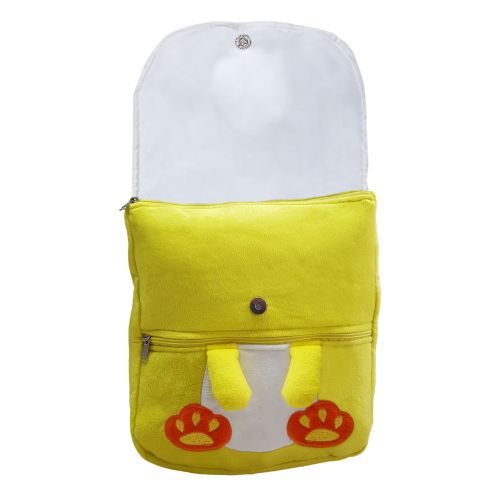 Ultra Duck Face Felt Velvet Plush Stuffed Animal School Bag 14 Inch Yellow