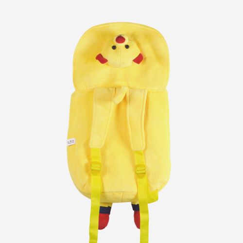 Ultra Cute Teddy Face Felt Velvet Plush Stuffed Animal School Bag 14 Inch Yellow