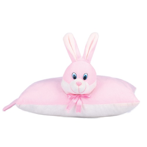 Ultra Cute Bunny Folding Plush Stuffed Soft Kids Pillow Cushion 14 Inch Pink