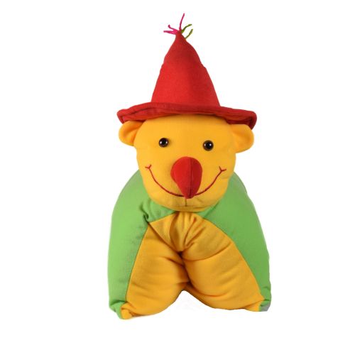 Ultra Clown Folding Plush Stuffed Soft Kids Pillow Cushion 17X13 Inch Yellow and Green