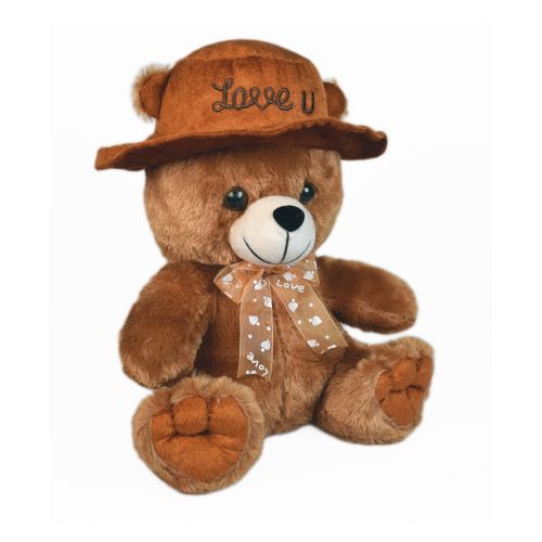 Ultra Cap Stuffed Teddy Bear Soft Plush Toy With Love You 9 Inch Brown