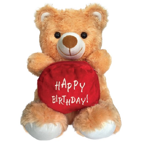 Ultra Happy Birthday Stuffed Teddy Bear Soft Plush Toy 15 Inch Brown