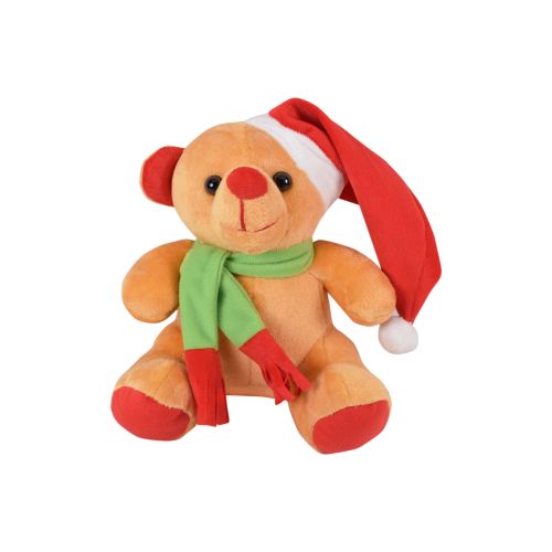 Ultra Christmas Santa Teddy Bear With Cap Muffler Xmas Soft Toy 7 Inch Brown