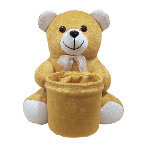 Ultra Teddy Soft Kids Pen Stand Holder Toy 8 Inch Brown