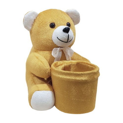 Ultra Teddy Soft Kids Pen Stand Holder Toy 8 Inch Brown