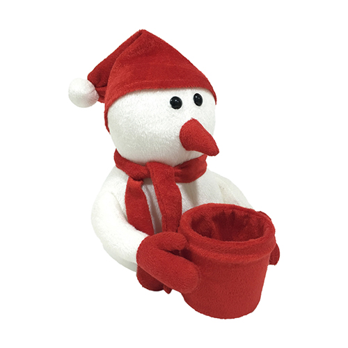 Ultra Snowman Soft Kids Pen Stand Holder Toy 8 Inch White