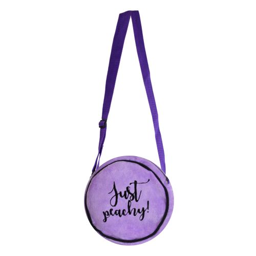 Ultra Just Peachy Message Soft Toy Sling Bag 8 Inch Purple