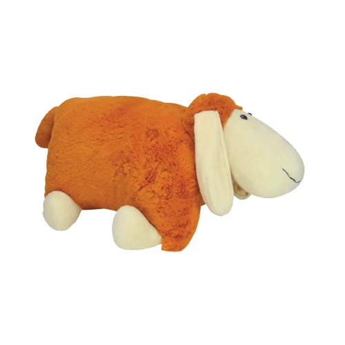 Ultra Sleeping Sheep Folding Plush Stuffed Animal Cushion Pillow 18 Inch Orange