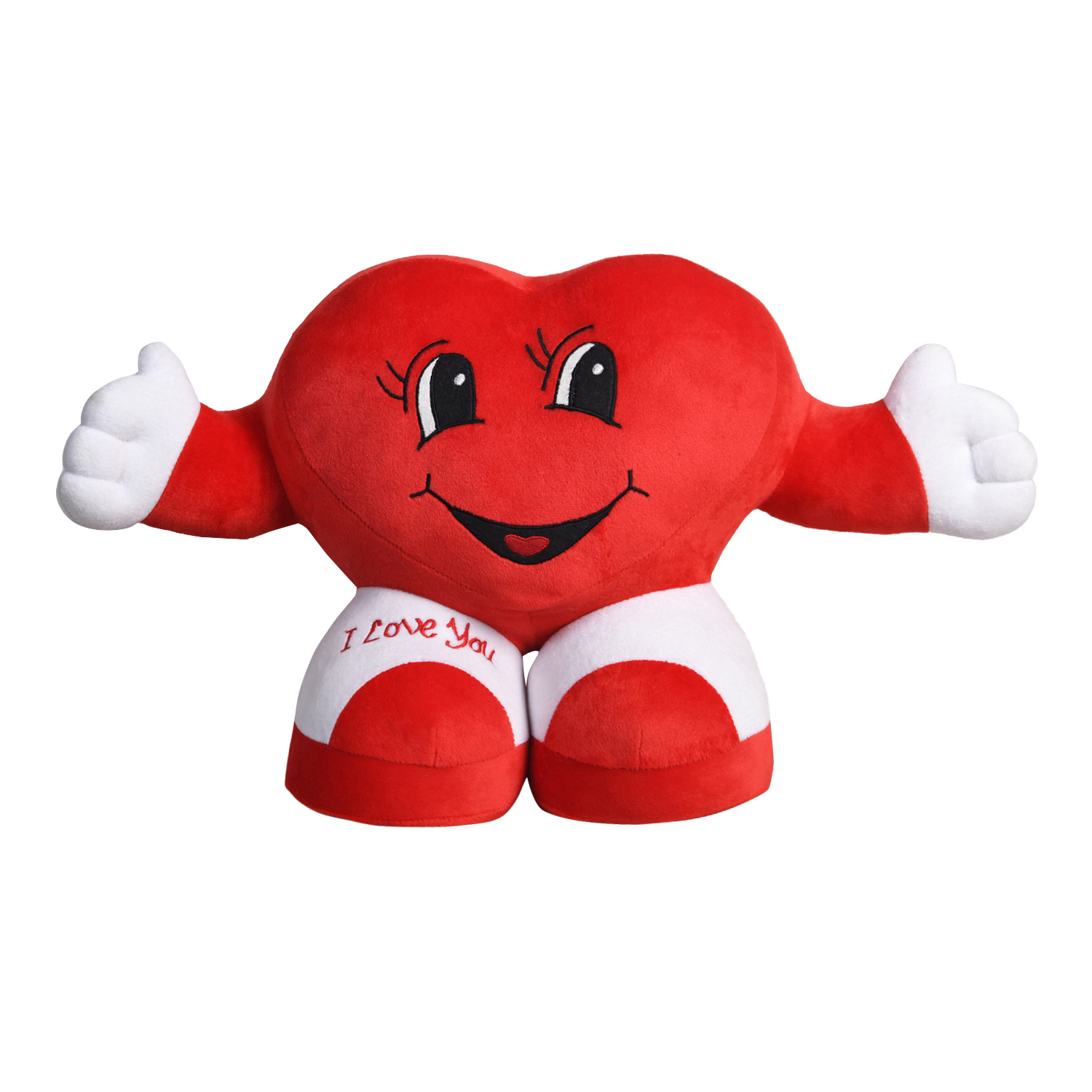 Ultra Cute Eyes Standing Heart Plush Toy Valentine Gift 12 Inch Red