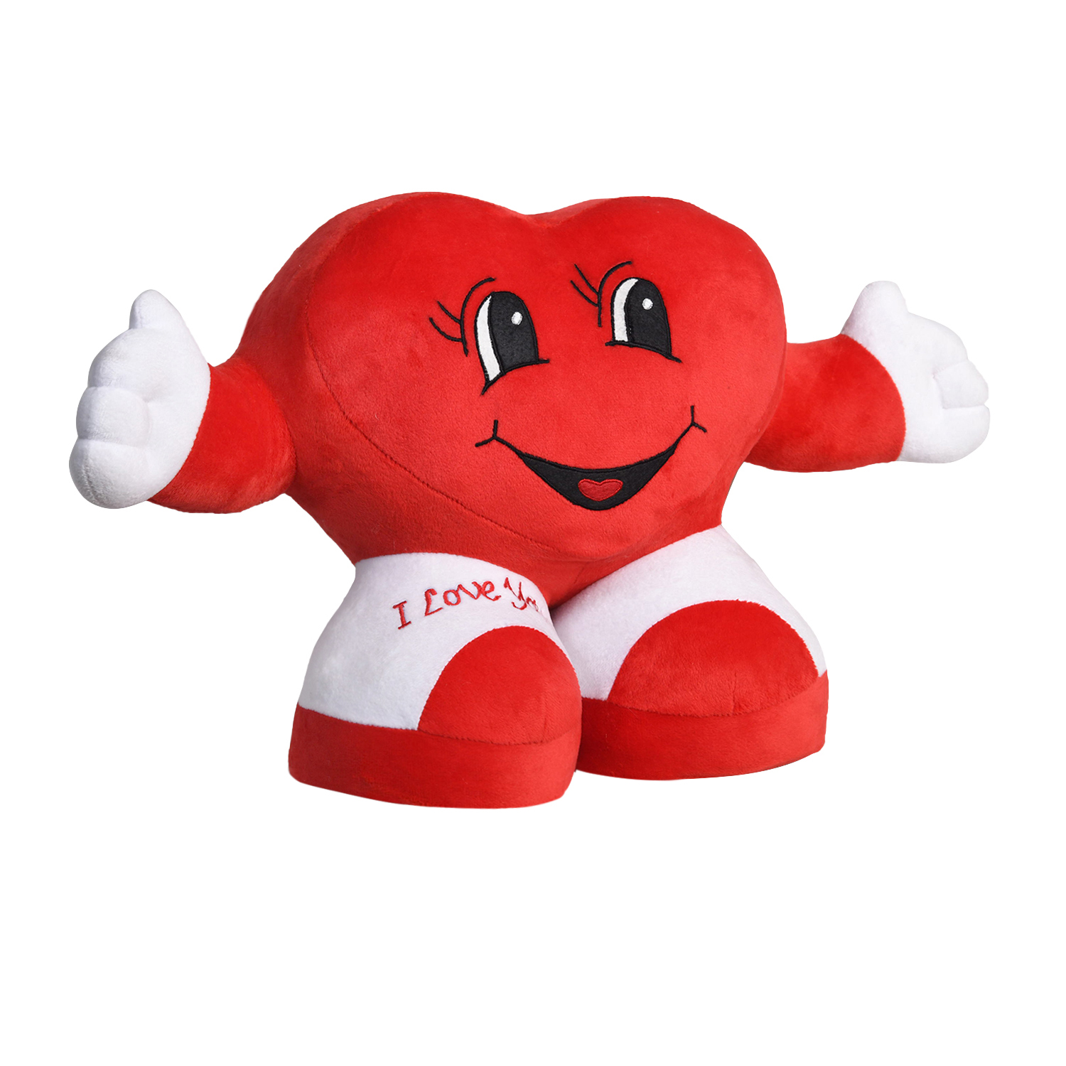 Ultra Cute Eyes Standing Heart Plush Toy Valentine Gift 12 Inch Red