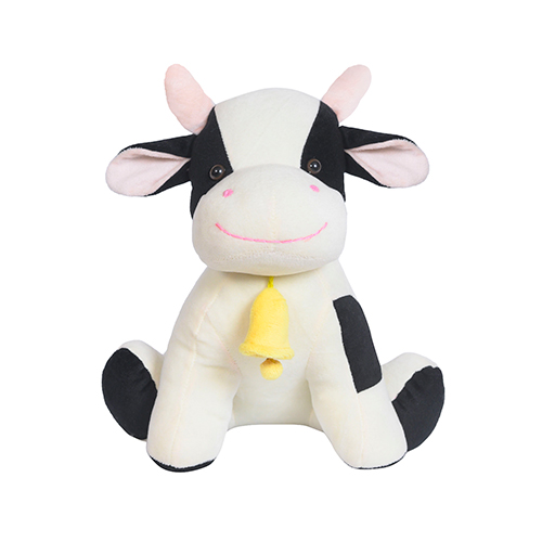 Ultra Huggable Sitting Cow Stuffed Soft Plush Kids Animal Toy 11 Inch Multicolor