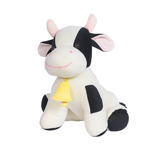 Ultra Huggable Sitting Cow Stuffed Soft Plush Kids Animal Toy 11 Inch Multicolor