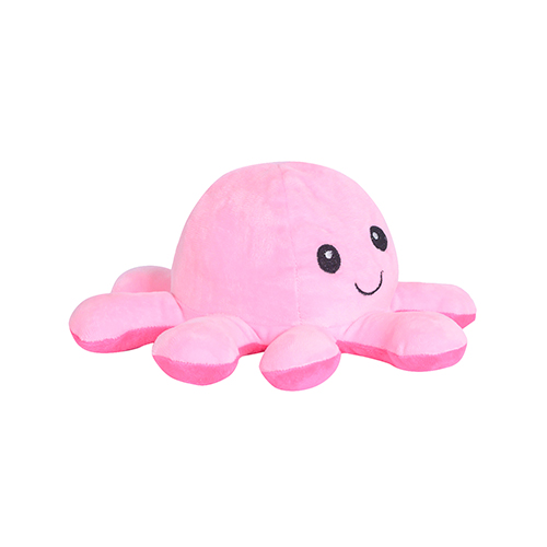 Ultra Reversible Flip Mood Change Octopus Stuffed Soft Plush Kids Animal Toy 11 Inch Light Pink Dark Pink