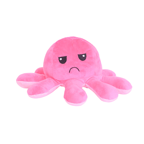 Ultra Reversible Flip Mood Change Octopus Stuffed Soft Plush Kids Animal Toy 11 Inch Light Pink Dark Pink