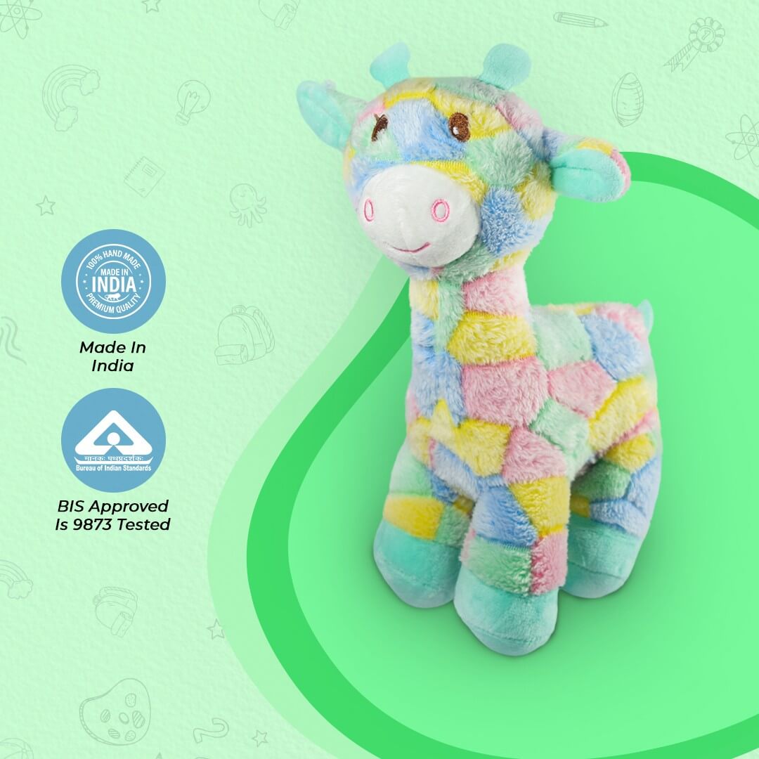Ultra Cheerful Cuddly Giraffe Stuffed Soft Plush Kids Animal Toy 10 Inch Multicolor