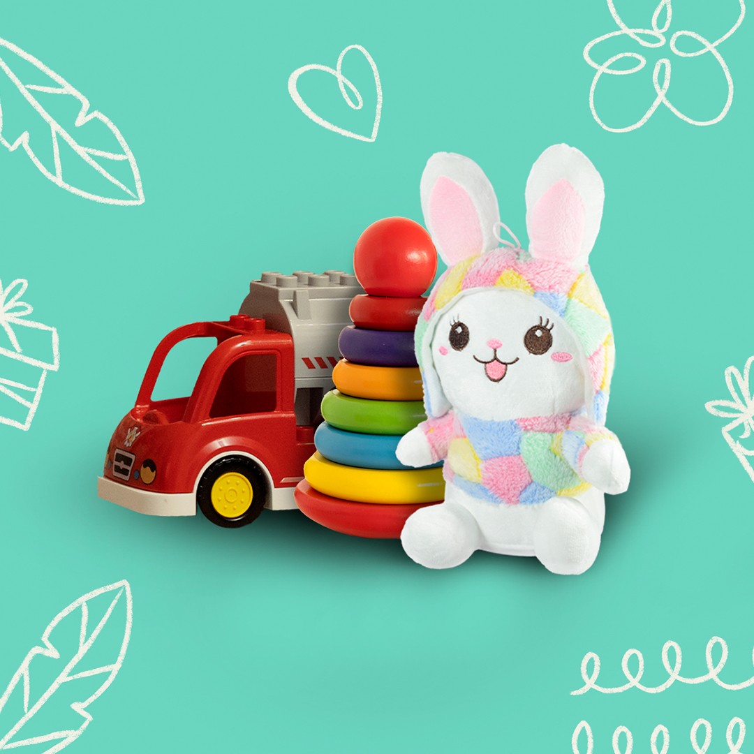 Ultra Smiling Rainbow Baby Bunny Stuffed Soft Plush Kids Animal Toy 10 Inch Multicolor