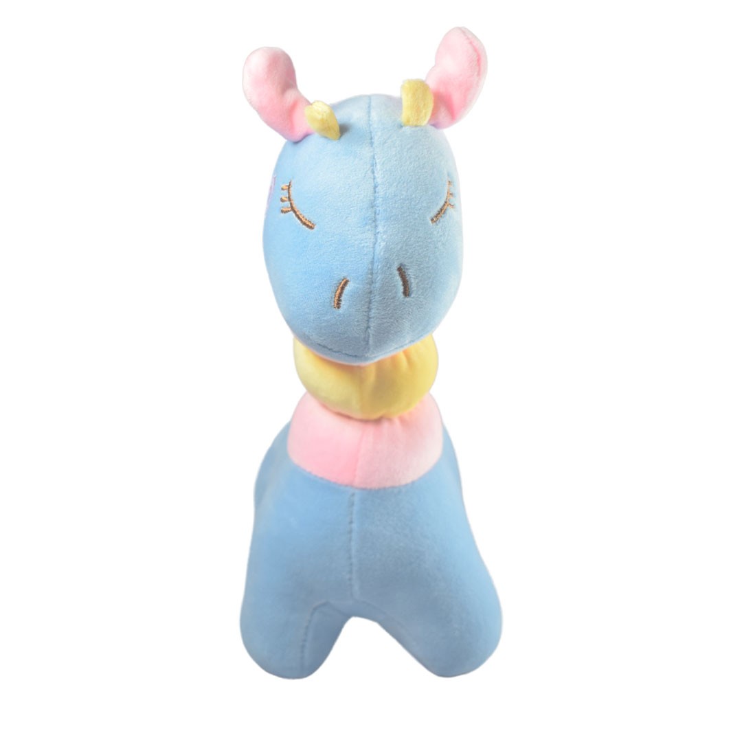 Ultra Cute Ring Giraffe Stuffed Soft Plush Kids Animal Toy 10 Inch Multicolor Light Blue