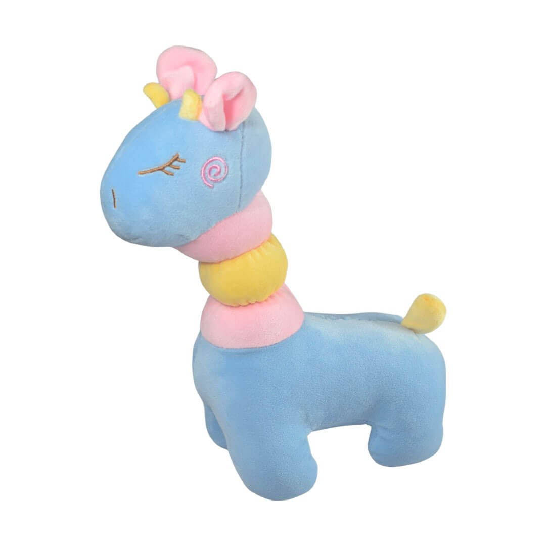 Ultra Cute Ring Giraffe Stuffed Soft Plush Kids Animal Toy 10 Inch Multicolor Light Blue