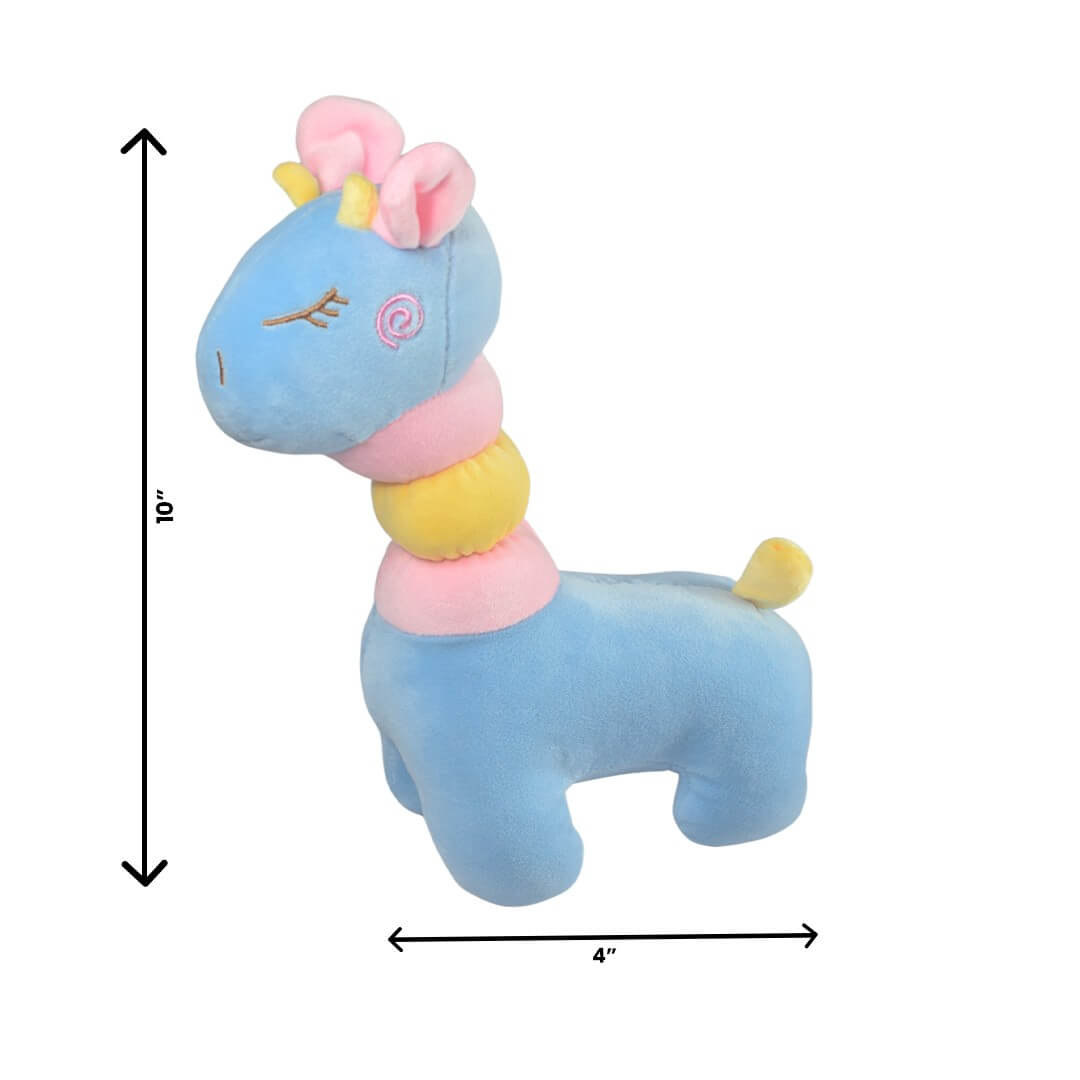 Ultra Cute Ring Giraffe Stuffed Soft Plush Kids Animal Toy 10 Inch Multicolor Light Blue