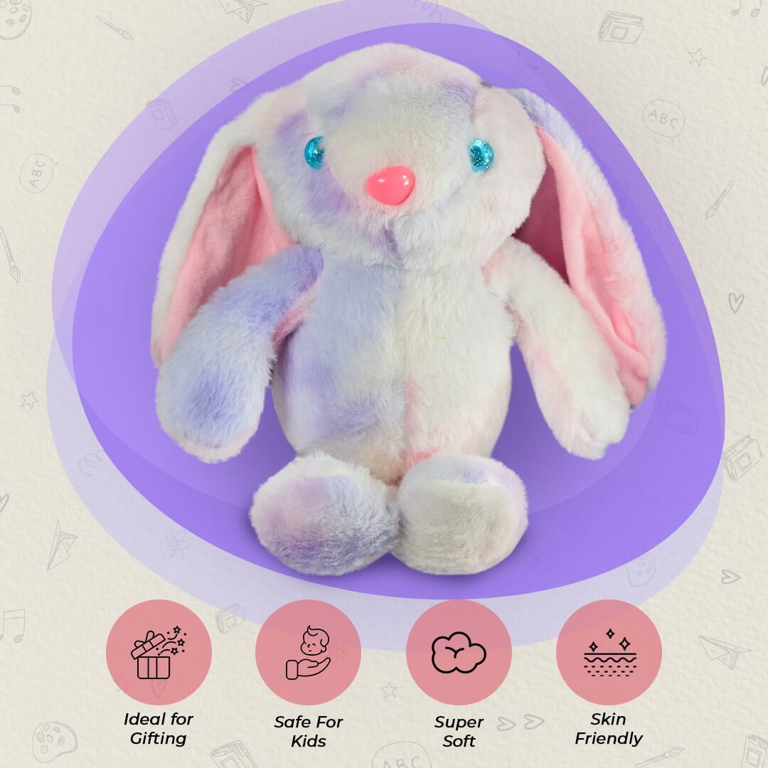 Ultra Rainbow Long Ears Bunny Rabbit Stuffed Soft Plush Kids Animal Toy 10 Inch Pink