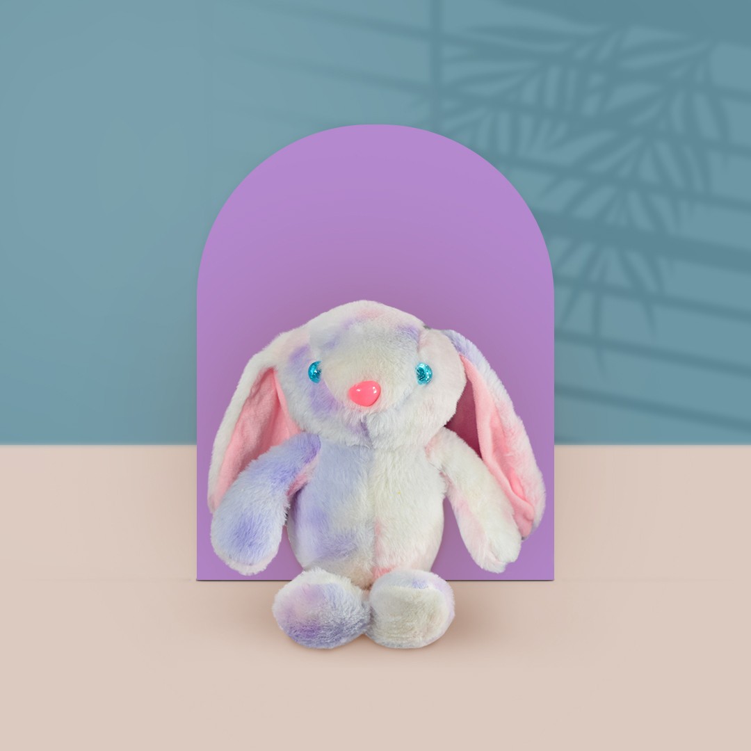 Ultra Rainbow Long Ears Bunny Rabbit Stuffed Soft Plush Kids Animal Toy 10 Inch Pink