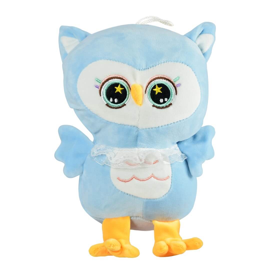 Ultra Cute Cuddly Owl Bird Stuffed Soft Plush Kids Animal Toy 10 Inch Blue