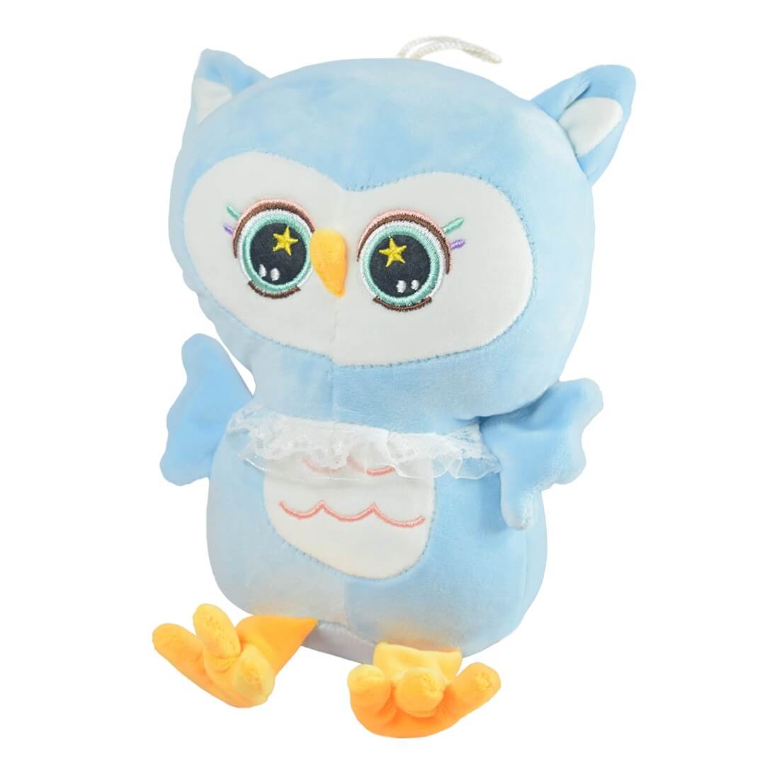 Ultra Cute Cuddly Owl Bird Stuffed Soft Plush Kids Animal Toy 10 Inch Blue