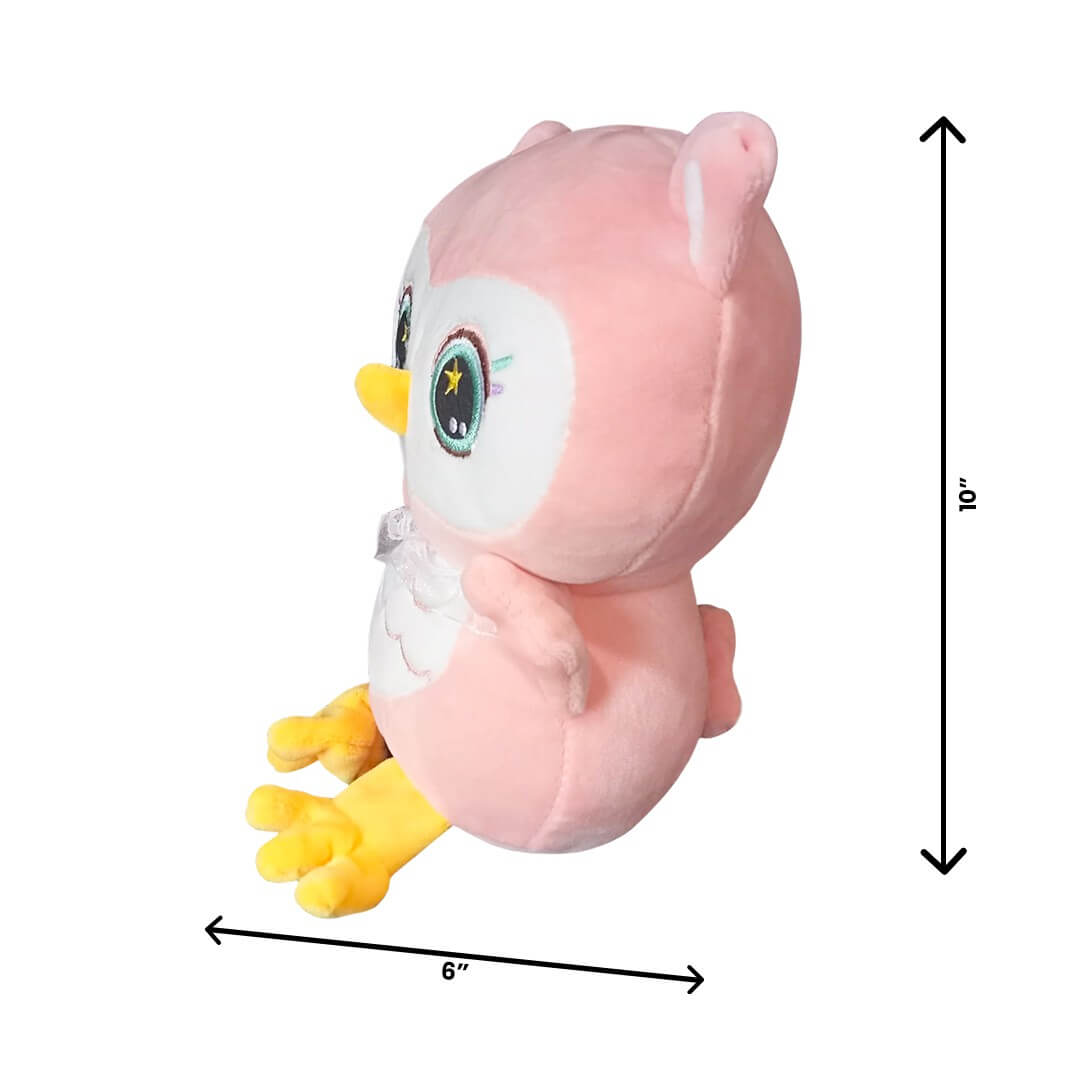 Ultra Cute Cuddly Owl Bird Stuffed Soft Plush Kids Animal Toy 10 Inch Pink