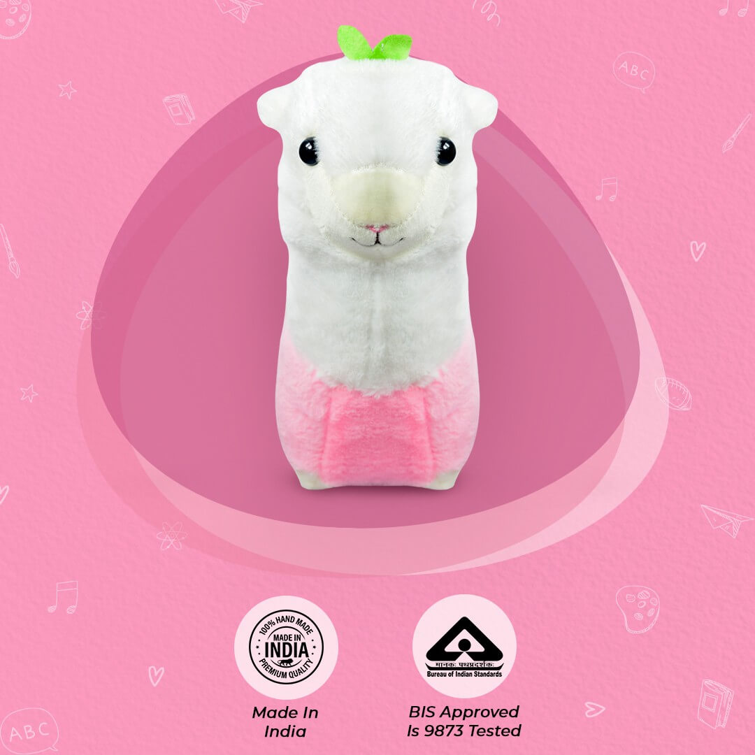 Ultra Cute Cuddly Llama Sheep Lamb Stuffed Soft Plush Kids Animal Toy 10 Inch Pink