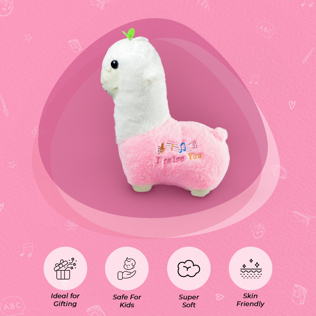 Ultra Cute Cuddly Llama Sheep Lamb Stuffed Soft Plush Kids Animal Toy 10 Inch Pink