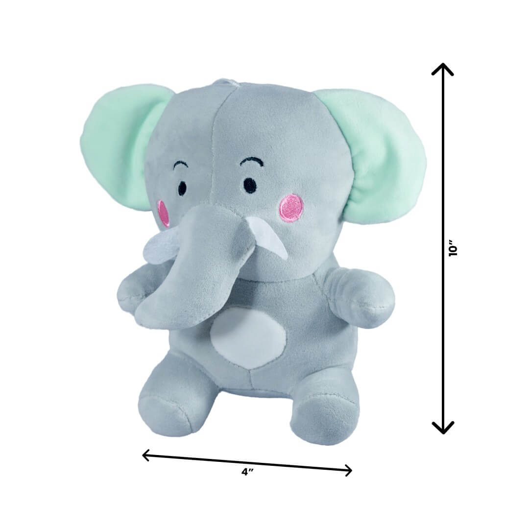 Ultra Cute Cuddly Baby Elephant Stuffed Soft Plush Kids Animal Toy 10 Inch Grey