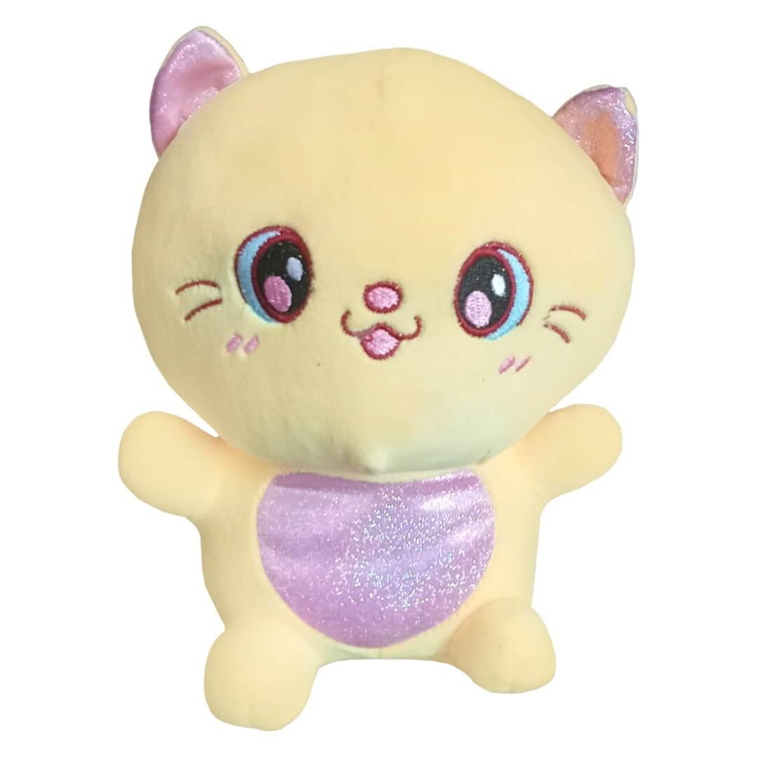 Ultra Cute Cat Kitten Stuffed Soft Plush Kids Animal Toy 10 Inch Yellow