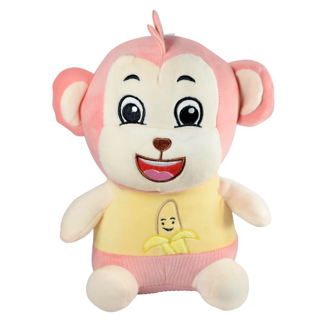 Ultra Smiling Cuddly Fruit Monkey Stuffed Soft Plush Kids Animal Toy 12 Inch Yellow