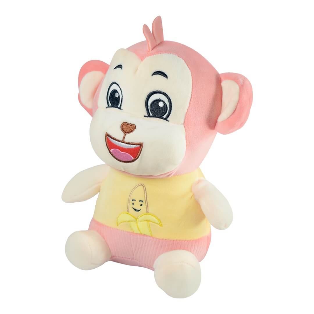 Ultra Smiling Cuddly Fruit Monkey Stuffed Soft Plush Kids Animal Toy 12 Inch Yellow