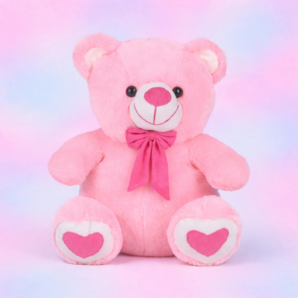 Ultra Spongy Stuffed Teddy Bear Soft Plush Toy 15 Inch Pink