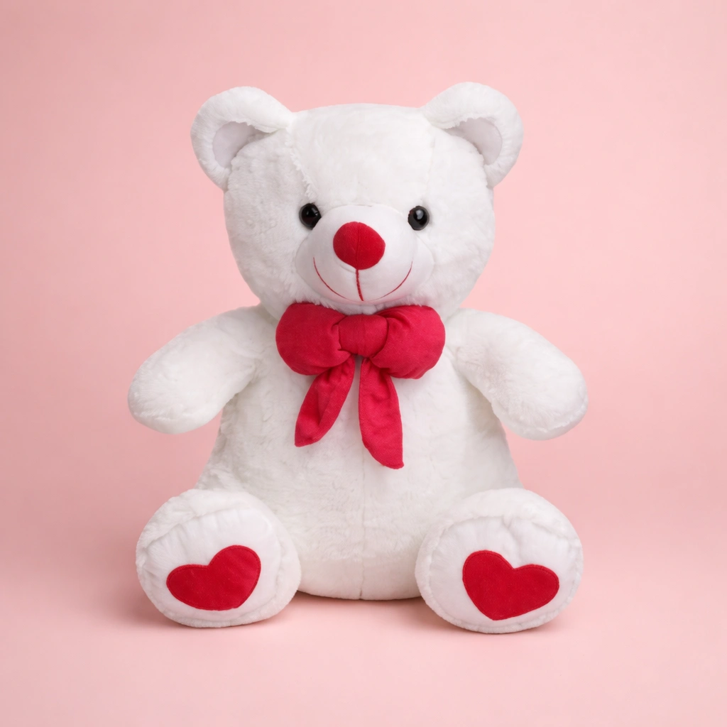 Ultra Spongy Stuffed Teddy Bear Soft Plush Toy 15 Inch White