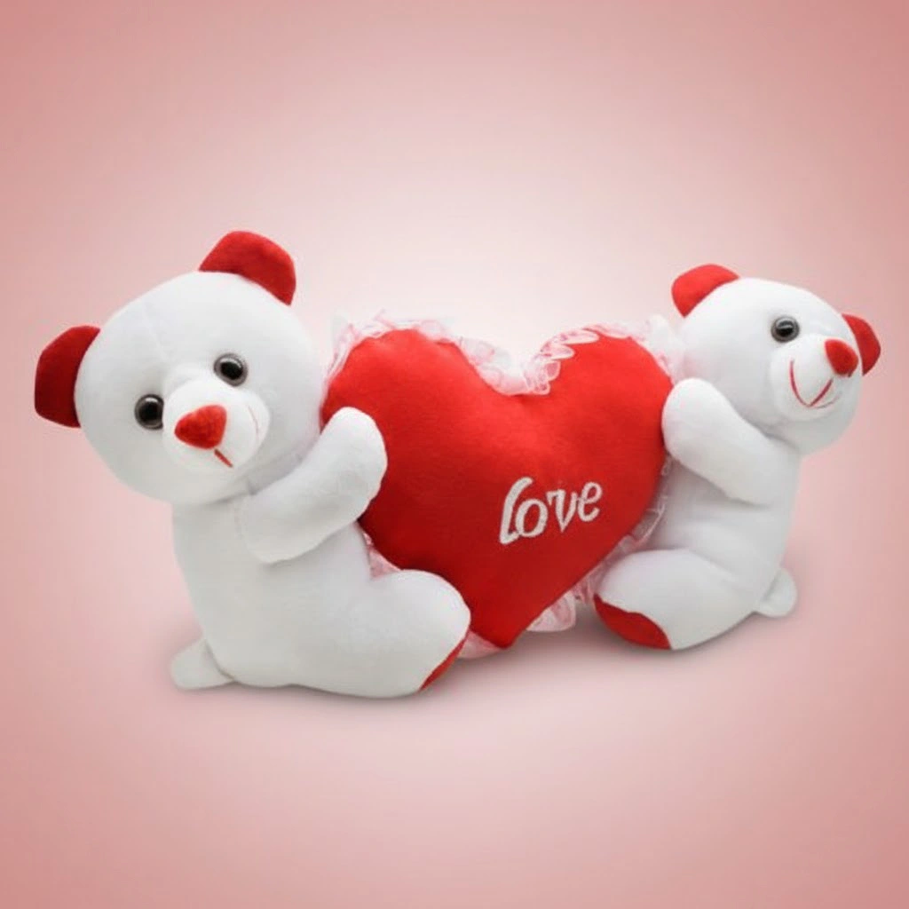 Buy Ultra Valentine Couple Plush Stuffed Teddy Bear Holding Red Heart ...