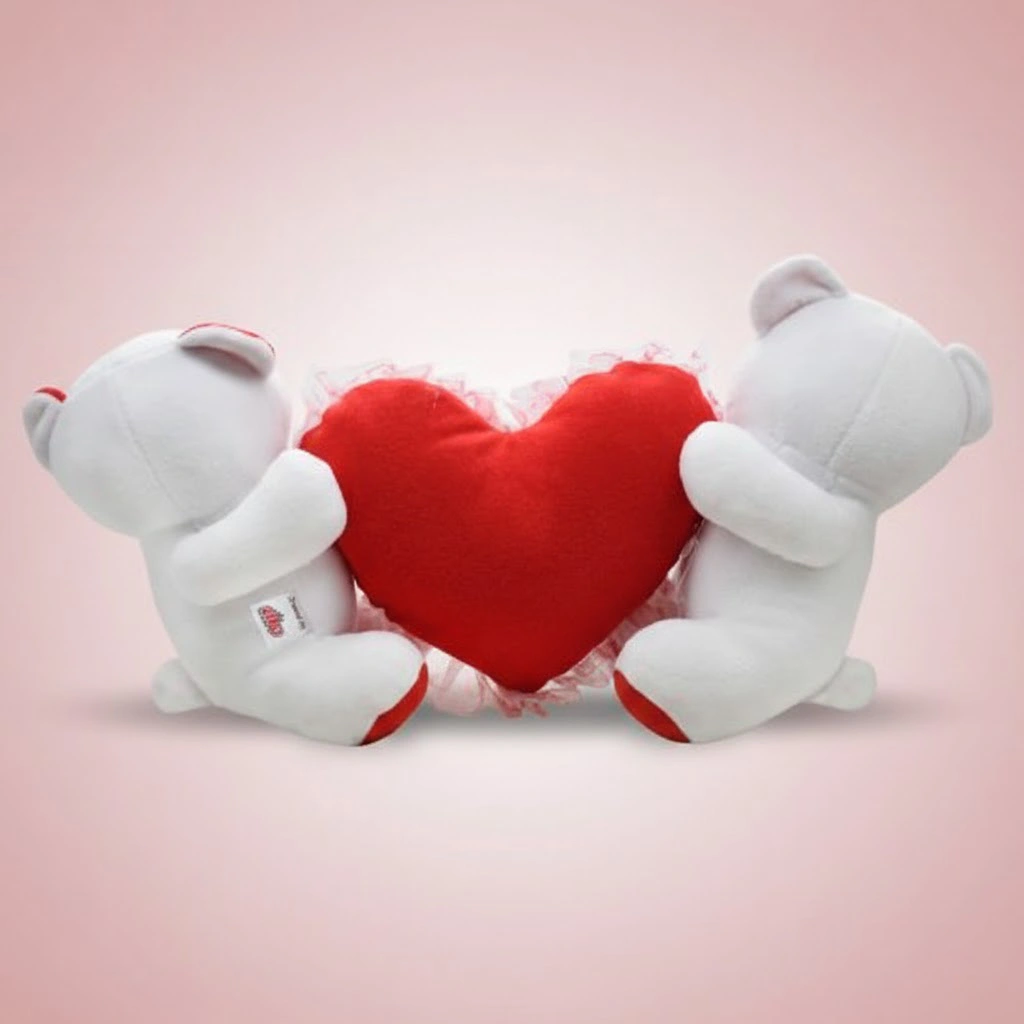 Buy Ultra Valentine Couple Plush Stuffed Teddy Bear Holding Red Heart ...