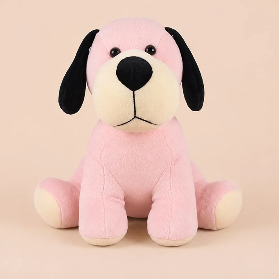 Ultra Cute Sitting Dog Stuffed Soft Plush Kids Animal Toy 12 Inch Baby Pink