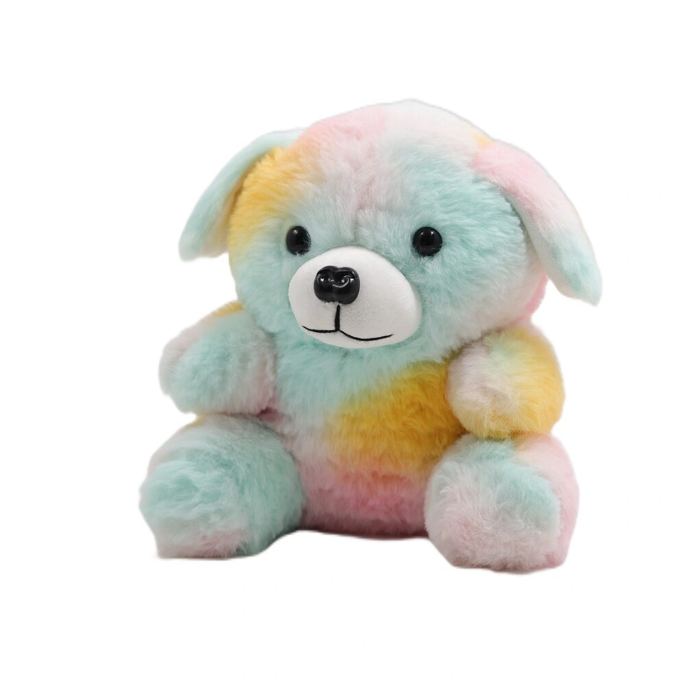 Ultra Rainbow Dog Soft Plush Kids Animal Toy 7 Inch Multicolor