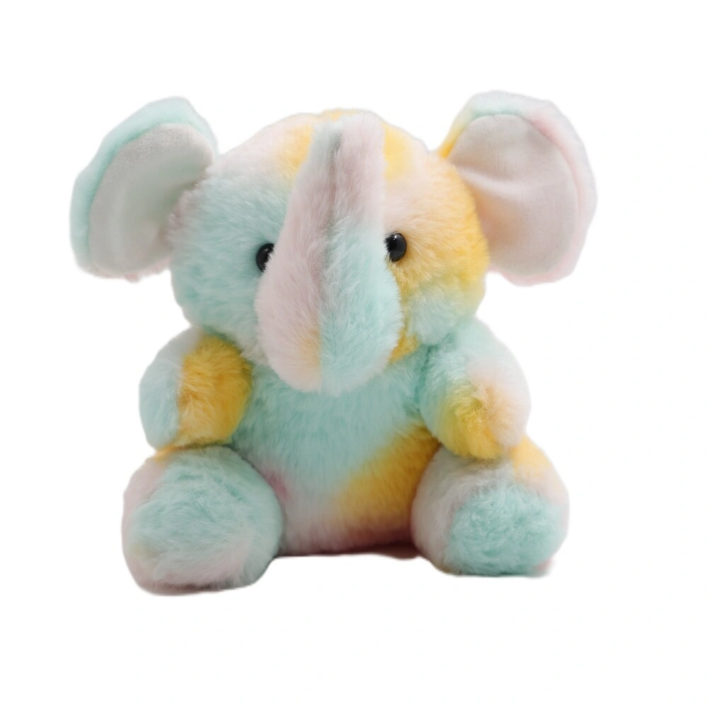 Ultra Rainbow Elephant Soft Stuffed Kids Animal Toy 7 Inch Multicolor