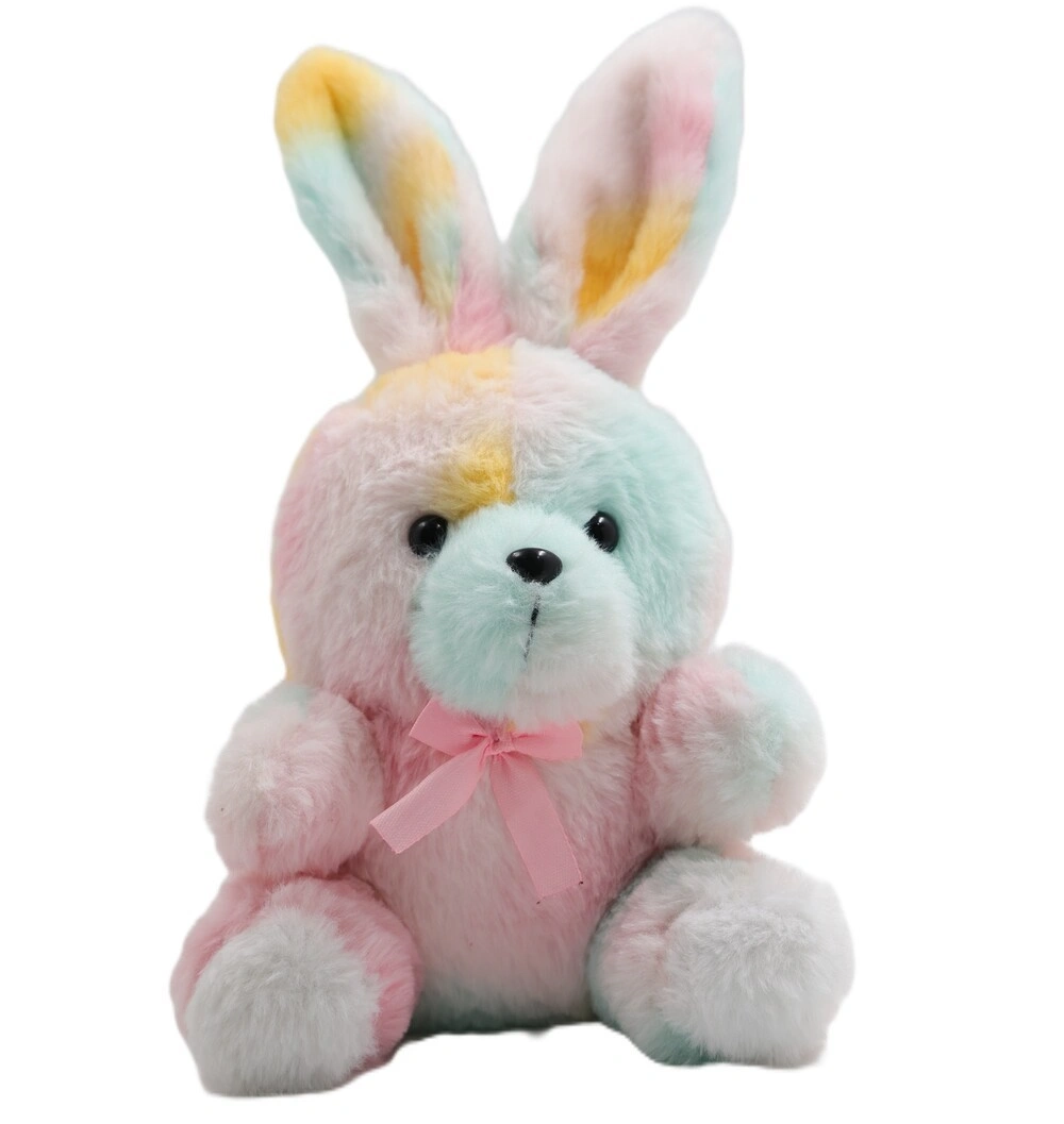 Ultra Rainbow Bunny Soft Plush Kids Animal Toy 7 Inch Multicolor