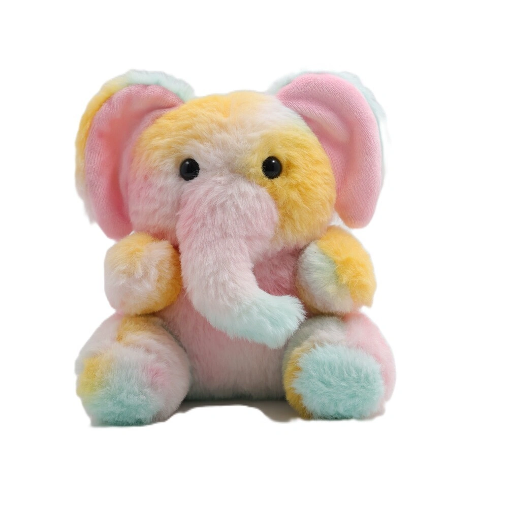 Ultra Rainbow Elephant Soft Plush Kids Animal Toy 7 Inch Multicolor